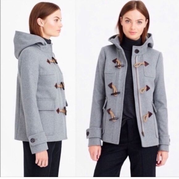 J. Crew Melton Wool Duffle Toggle Pea Coat size 8 - Picture 1 of 4
